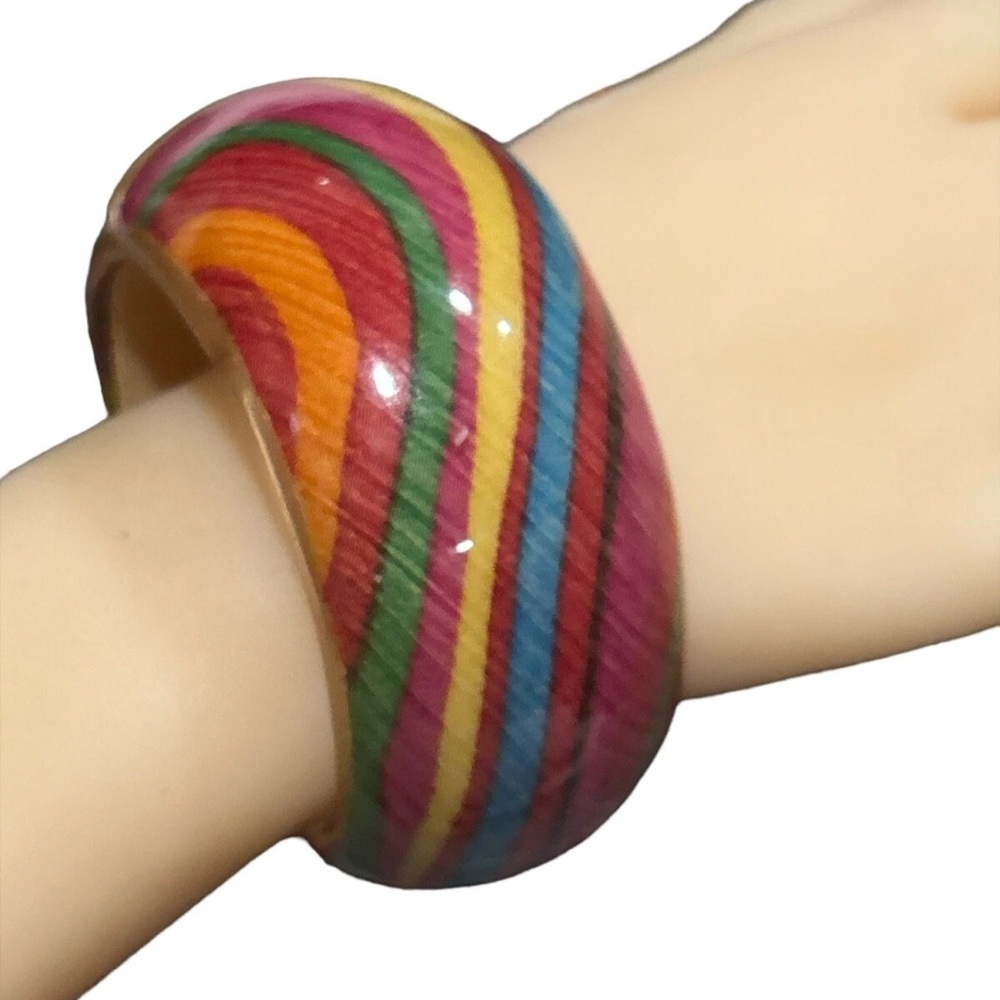 Colorful Striped Bangle Bracelet